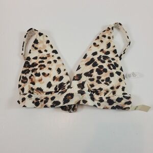 Aerie Women's Animal Print Triangle Bikini Swim Top Large Tags